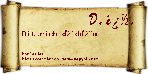 Dittrich Ádám névjegykártya